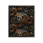 Wild West - dark brown, rust, green, and black Framed Canvas Print Gallery Image 8