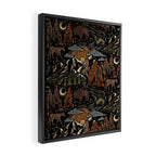 Wild West - dark brown, rust, green, and black Framed Canvas Print Gallery Image 2
