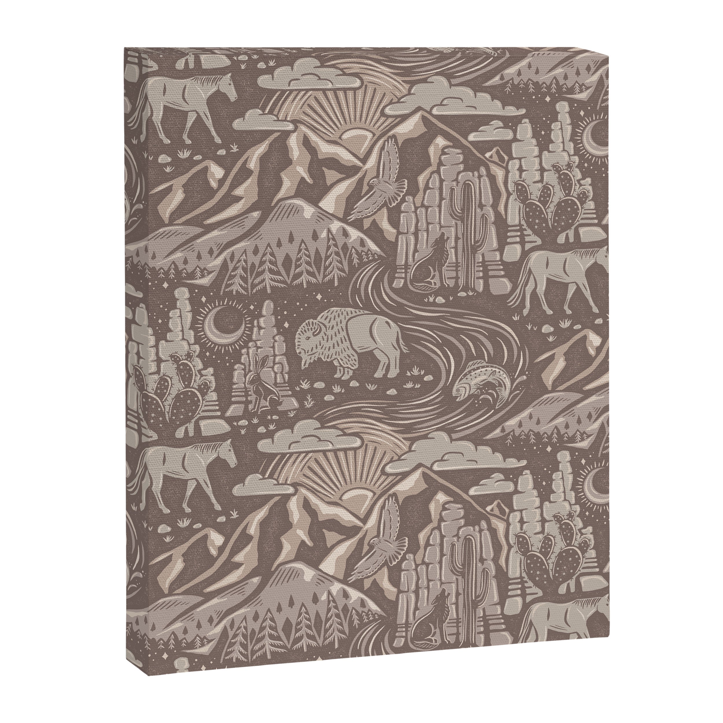 Wild West - Taupe Neutral  Canvas Print Gallery Image 8