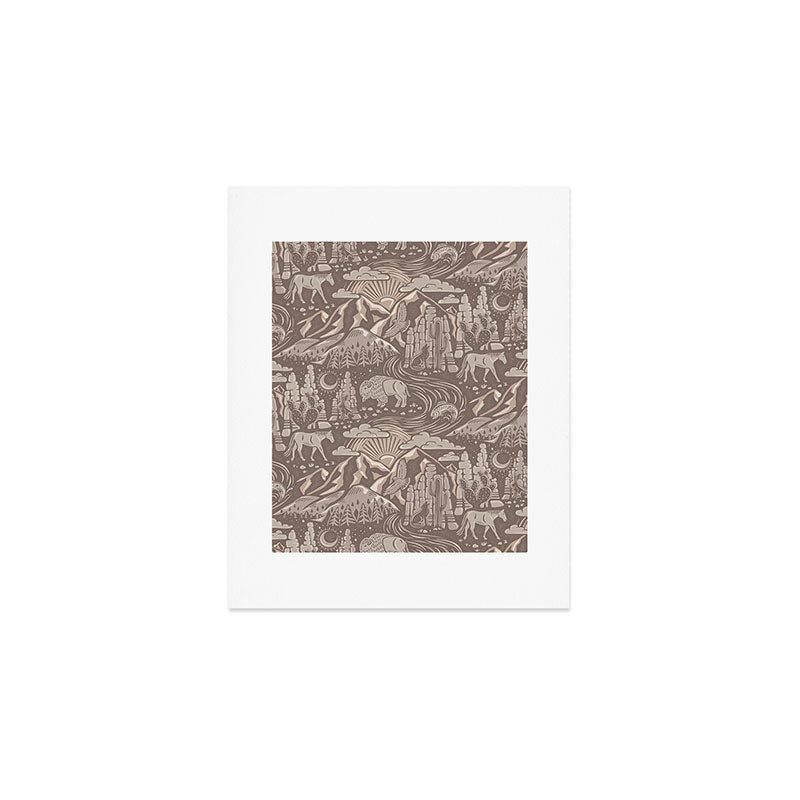 Wild West - Taupe Neutral  Art Print Gallery Image 1