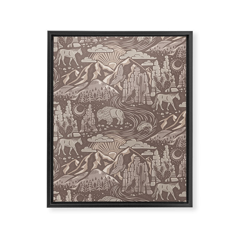 Wild West - Taupe Neutral  Framed Canvas Print Gallery Image 8