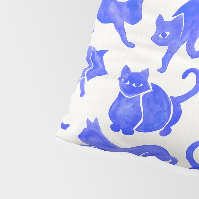 Cat Positions - Blue Palette Pillow Sham Gallery Image 4