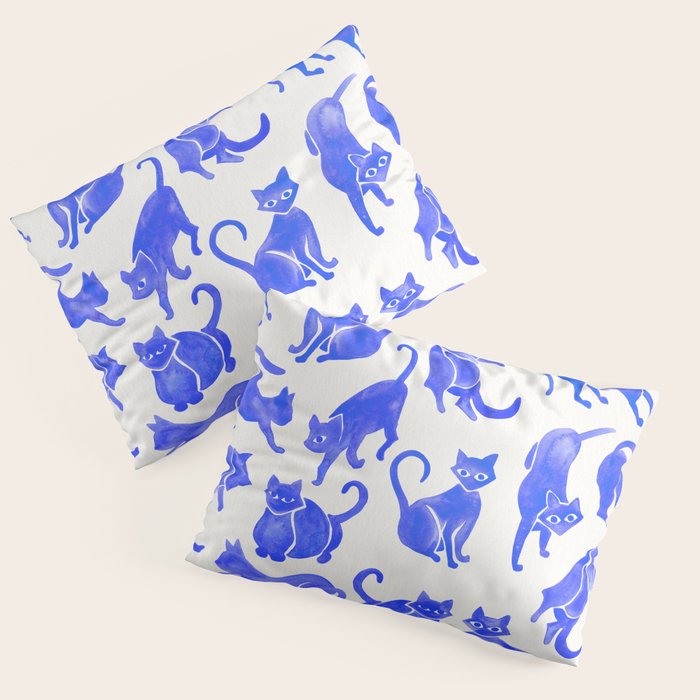 Cat Positions - Blue Palette Pillow Sham Gallery Image 3