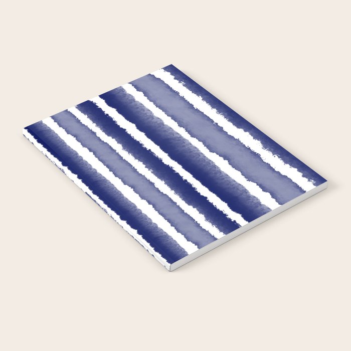 Wide Watercolor Stripes - Indigo Blue  Notebook Gallery Image 2