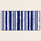 Wide Watercolor Stripes - Indigo Blue  Desk Mat Gallery Image 3