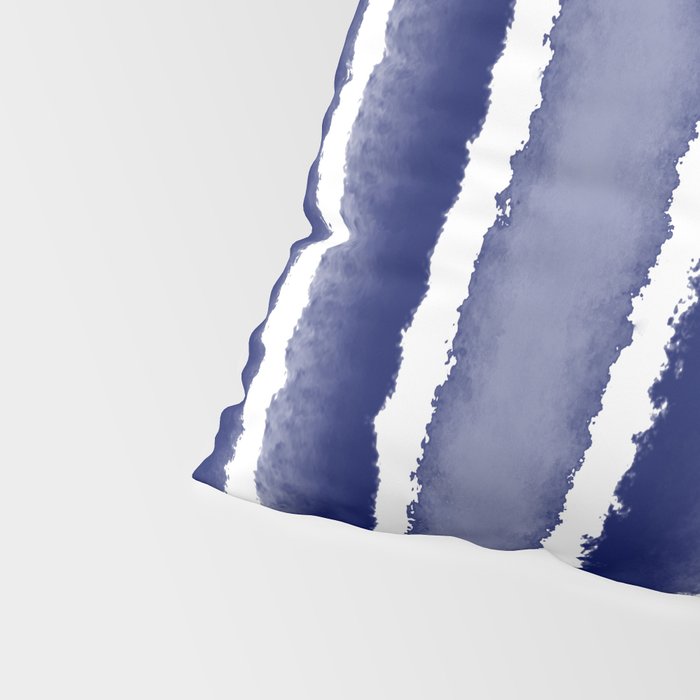 Wide Watercolor Stripes - Indigo Blue  Pillow Sham Gallery Image 4
