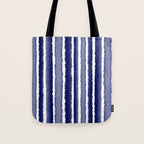 Wide Watercolor Stripes - Indigo Blue  Tote Bag Gallery Image 1