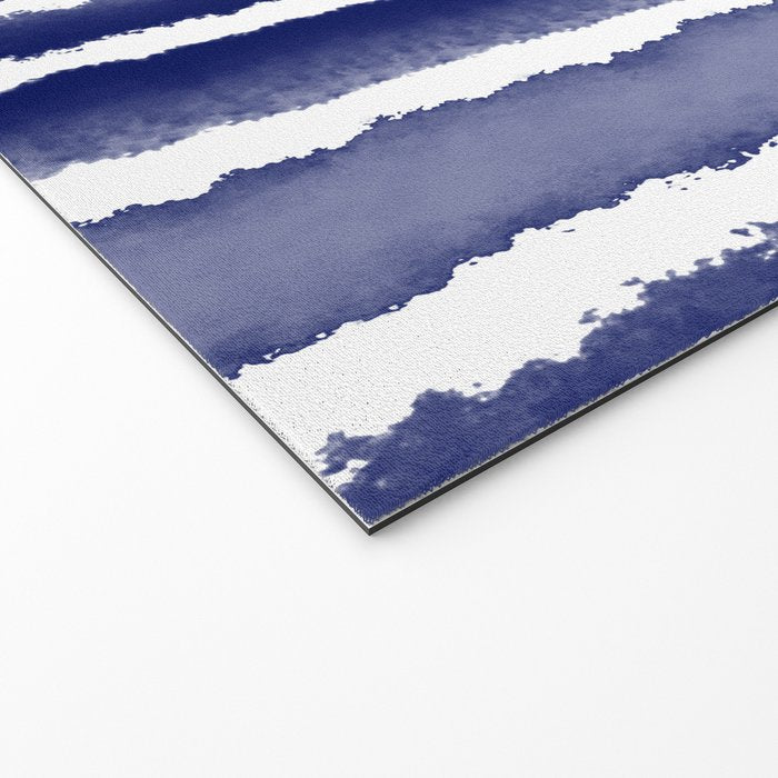 Wide Watercolor Stripes - Indigo Blue  Welcome Mat Gallery Image 2