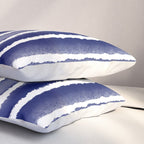 Wide Watercolor Stripes - Indigo Blue  Pillow Sham Gallery Image 3