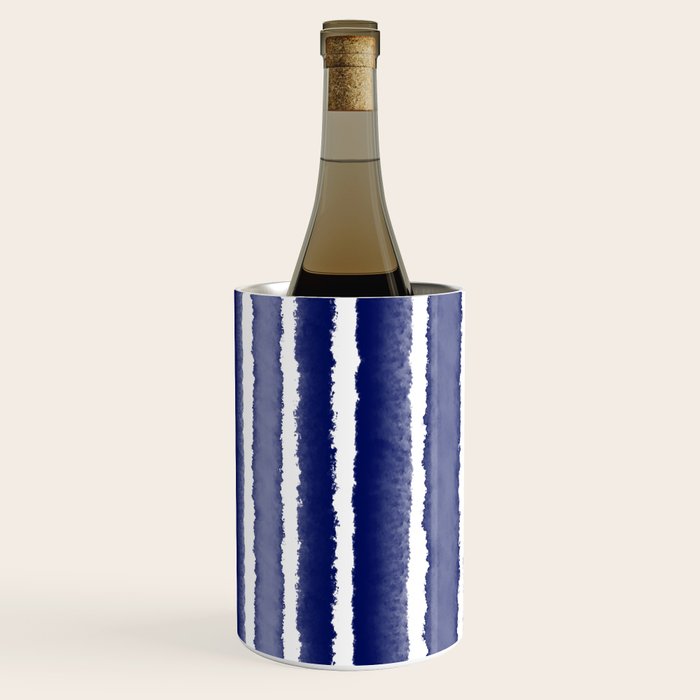 Wide Watercolor Stripes - Indigo Blue  Wine Chiller Gallery Image 3