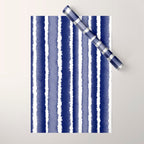 Wide Watercolor Stripes - Indigo Blue  Wrapping Paper Gallery Image 1