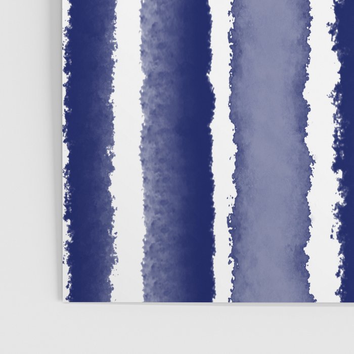 Wide Watercolor Stripes - Indigo Blue  Poster Gallery Image 3