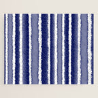Wide Watercolor Stripes - Indigo Blue  Jigsaw Puzzle Gallery Image 1