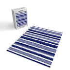 Wide Watercolor Stripes - Indigo Blue  Jigsaw Puzzle Gallery Image 2