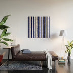Wide Watercolor Stripes - Indigo Blue  Wood Wall Art Gallery Image 2