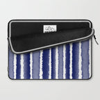 Wide Watercolor Stripes - Indigo Blue  Laptop Sleeve Gallery Image 2