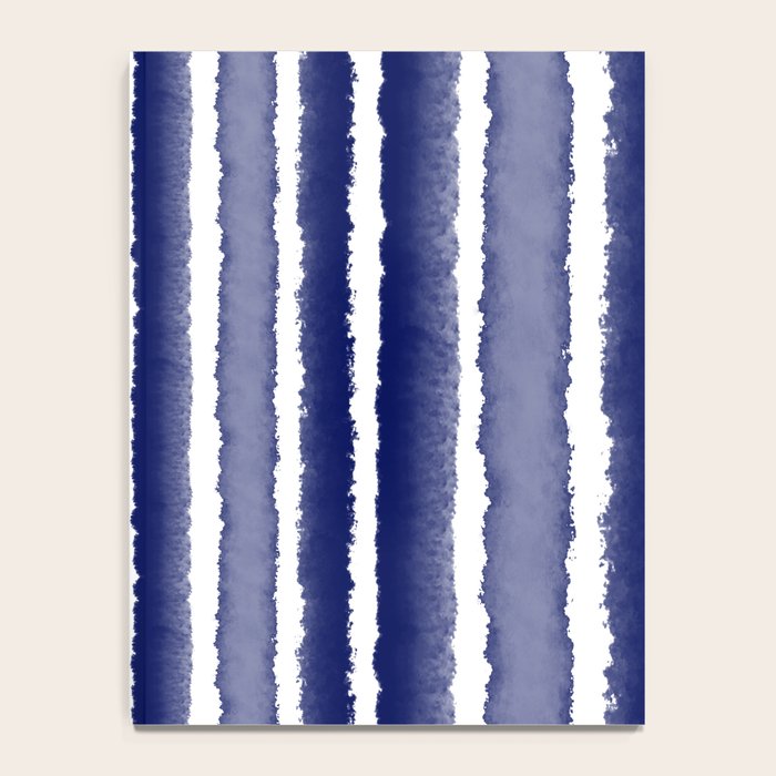 Wide Watercolor Stripes - Indigo Blue  Notebook Gallery Image 4