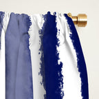 Wide Watercolor Stripes - Indigo Blue  Window Curtain Gallery Image 2