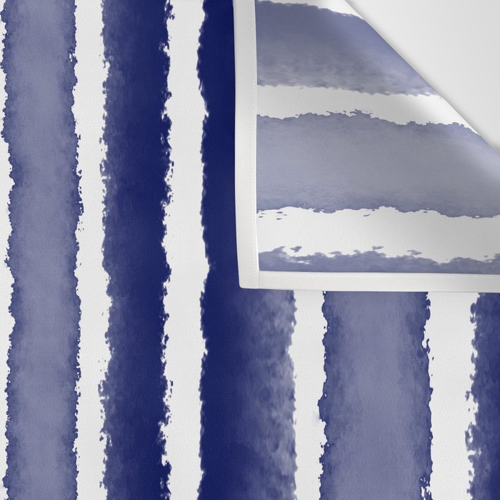 Wide Watercolor Stripes - Indigo Blue  Wall Tapestry Gallery Image 3