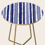 Wide Watercolor Stripes - Indigo Blue  Side Table Gallery Image 2