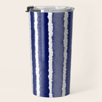 Wide Watercolor Stripes - Indigo Blue  Travel Mug Gallery Image 3
