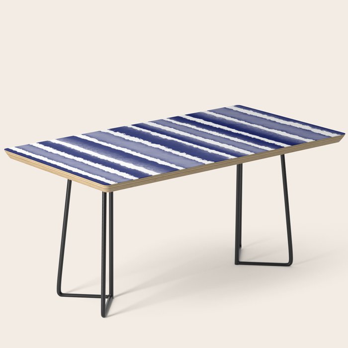 Wide Watercolor Stripes - Indigo Blue  Coffee Table Gallery Image 1