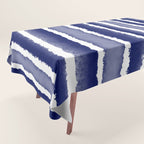 Wide Watercolor Stripes - Indigo Blue  Tablecloth Gallery Image 1