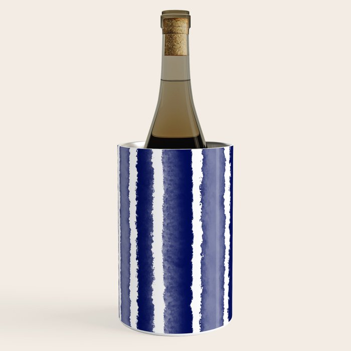 Wide Watercolor Stripes - Indigo Blue  Wine Chiller Gallery Image 2