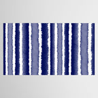 Wide Watercolor Stripes - Indigo Blue  Tablecloth Gallery Image 2