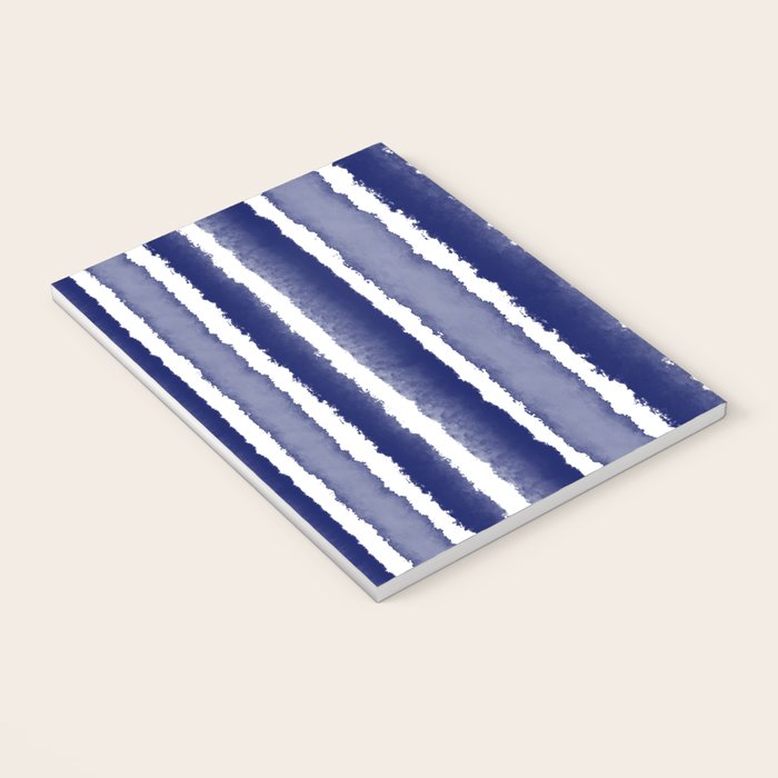 Wide Watercolor Stripes - Indigo Blue  Notebook Gallery Image 3