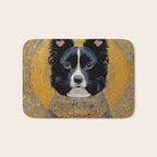 Black and White Klimt Dog with Geometric Patterns Bath Mat Gallery Image 1