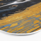 Black and White Klimt Dog with Geometric Patterns Bath Mat Gallery Image 3