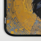 Black and White Klimt Dog with Geometric Patterns Laptop Sleeve Gallery Image 3