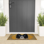 Black and White Klimt Dog with Geometric Patterns Welcome Mat Gallery Image 3
