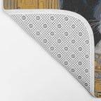 Black and White Klimt Dog with Geometric Patterns Bath Mat Gallery Image 2