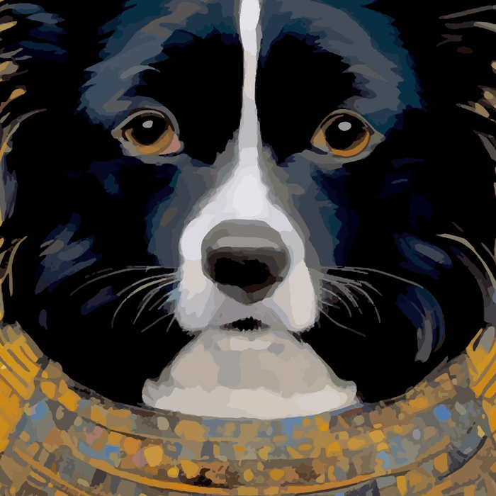 Black and White Klimt Dog with Geometric Patterns Coffee Mug Gallery Image 2