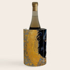 Black and White Klimt Dog with Geometric Patterns Wine Chiller Gallery Image 2