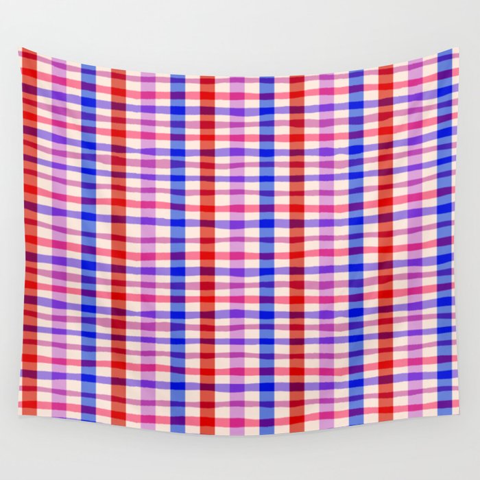 Summer Gingham Picnic  Wall Tapestry Gallery Image 1