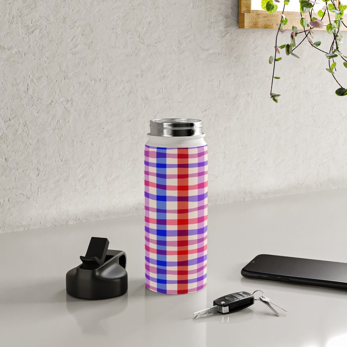 Summer Gingham Picnic  Water Bottle Gallery Image 4