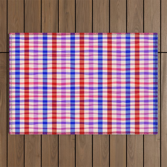 Summer Gingham Picnic  Outdoor Rug Gallery Image 1