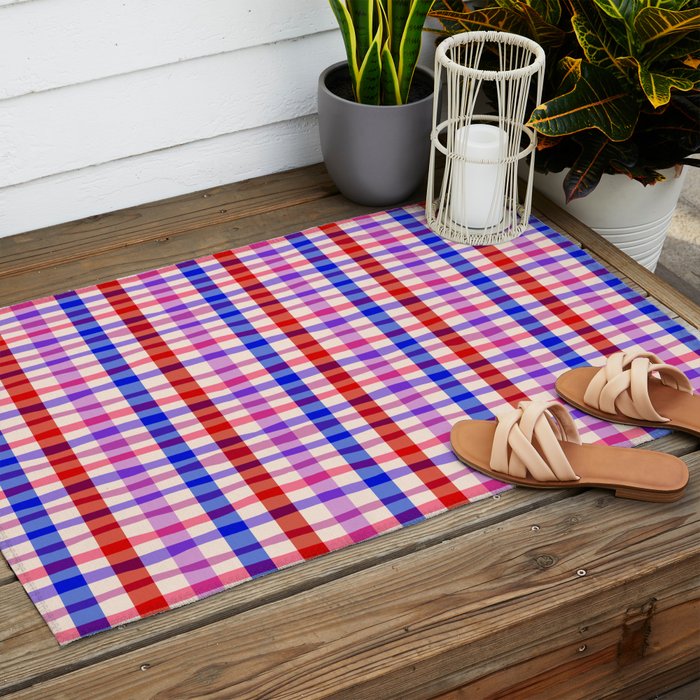 Summer Gingham Picnic  Outdoor Rug Gallery Image 2