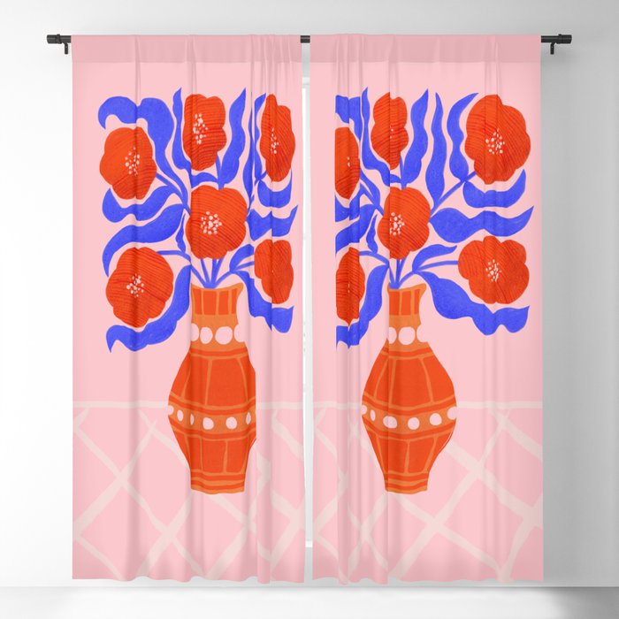 Bright Red Poppies In A Vase Window Curtain Gallery Image 5
