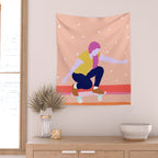 Skater Girl Wall Tapestry Gallery Image 2