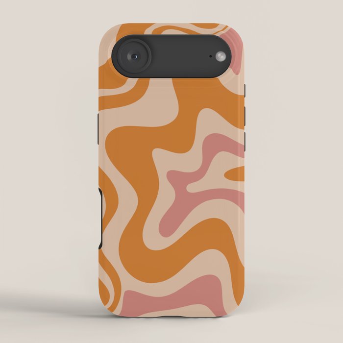 Liquid Swirl Abstract in Late Summer Orange and Pink iPhone Case Gallery Image 2
