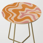 Liquid Swirl Abstract in Late Summer Orange and Pink Side Table Gallery Image 2