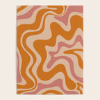 Liquid Swirl Abstract in Late Summer Orange and Pink Poster Gallery Image 4