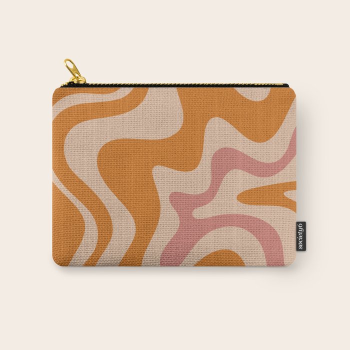 Liquid Swirl Abstract in Late Summer Orange and Pink Carry All Pouch Gallery Image 1