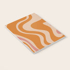 Liquid Swirl Abstract in Late Summer Orange and Pink Notebook Gallery Image 3