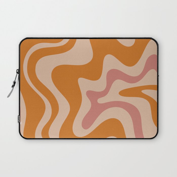 Liquid Swirl Abstract in Late Summer Orange and Pink Laptop Sleeve Gallery Image 1