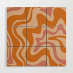 Liquid Swirl Abstract in Late Summer Orange and Pink Wood Wall Art Gallery Image 1
